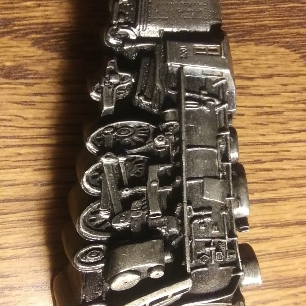 1978 Bergamot brass locomotive belt buckle